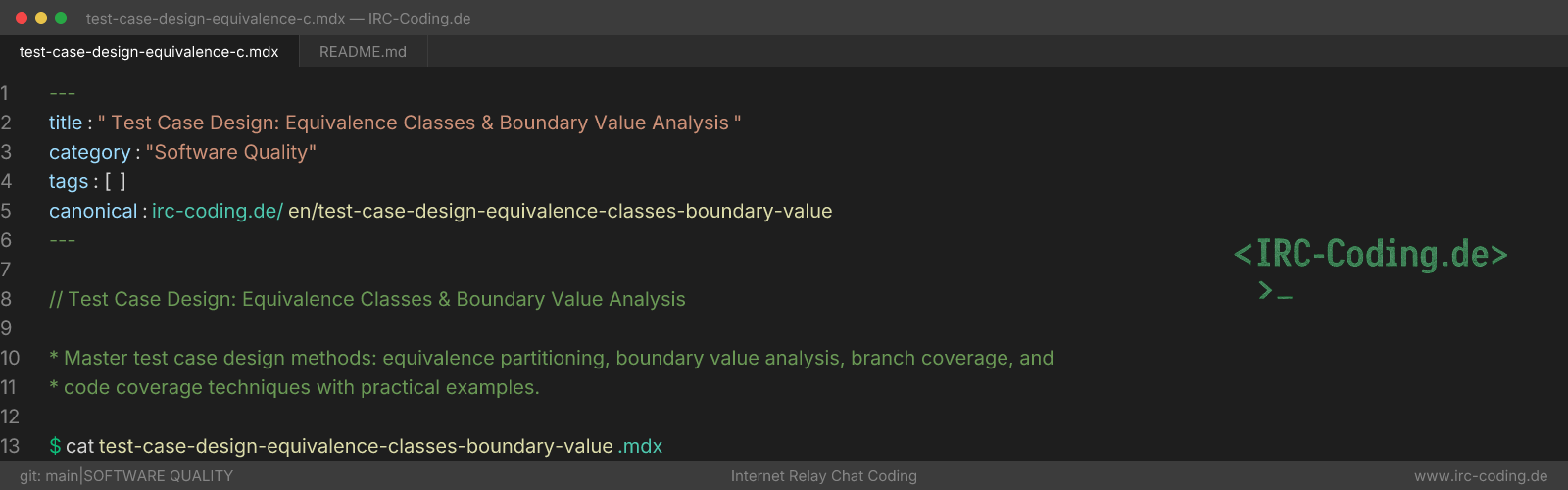 Test Case Design: Equivalence Classes & Boundary Value Analysis