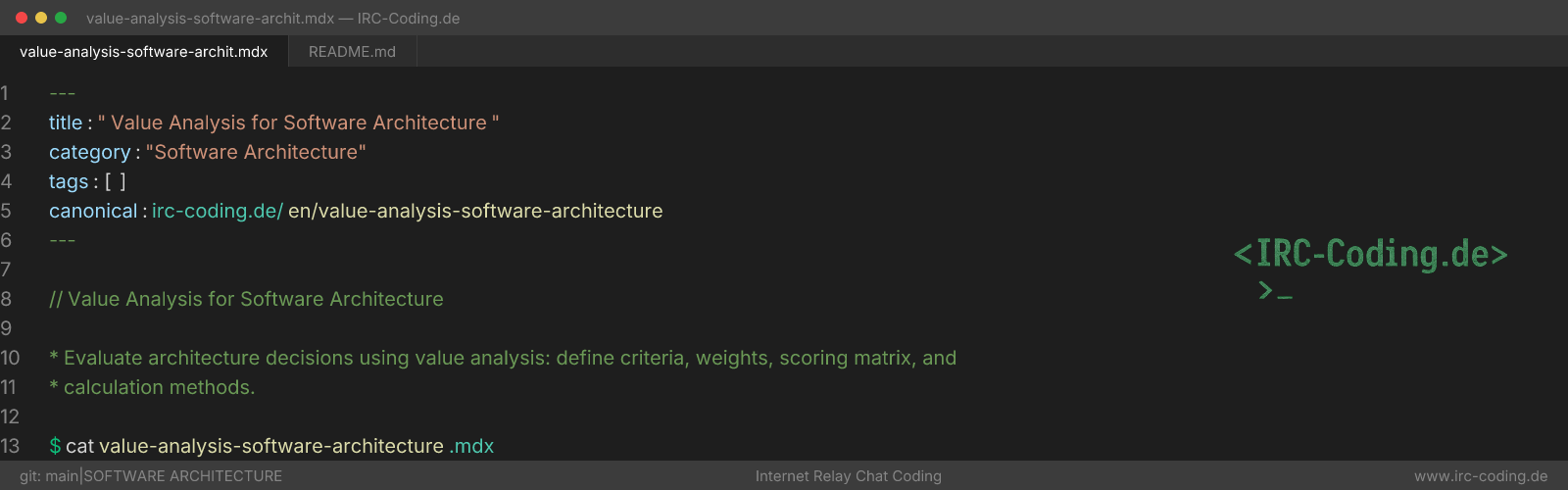 Value Analysis for Software Architecture