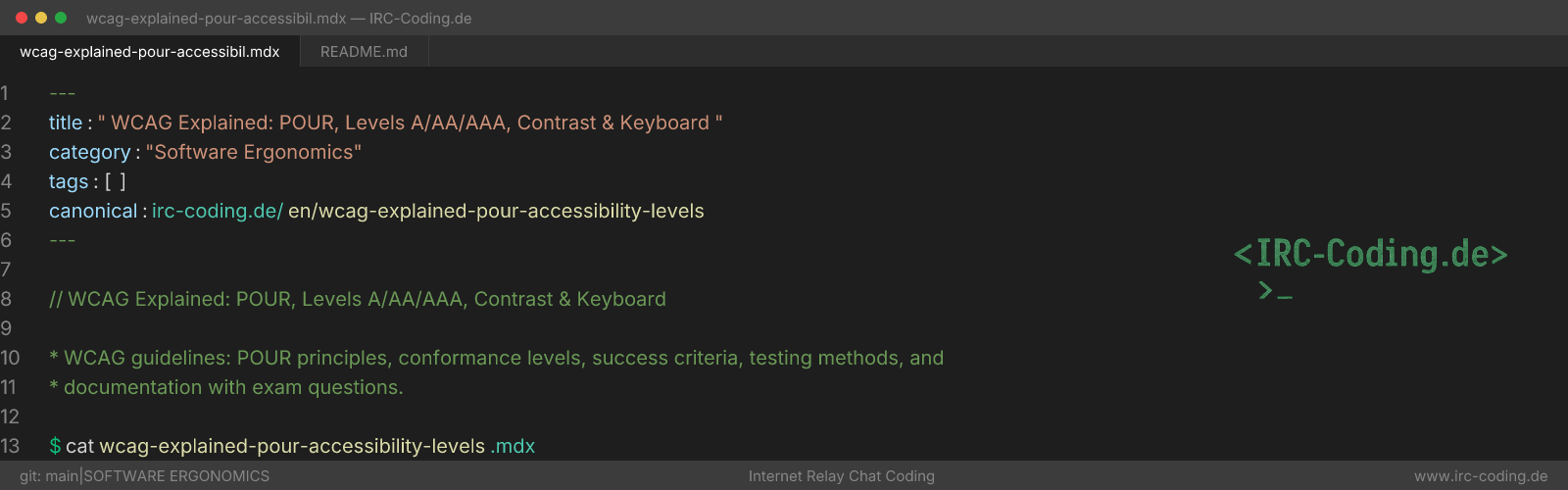 WCAG Explained: POUR, Levels A/AA/AAA, Contrast & Keyboard