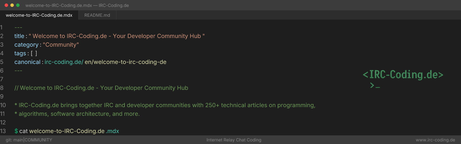 Welcome to IRC-Coding.de - Your Developer Community Hub