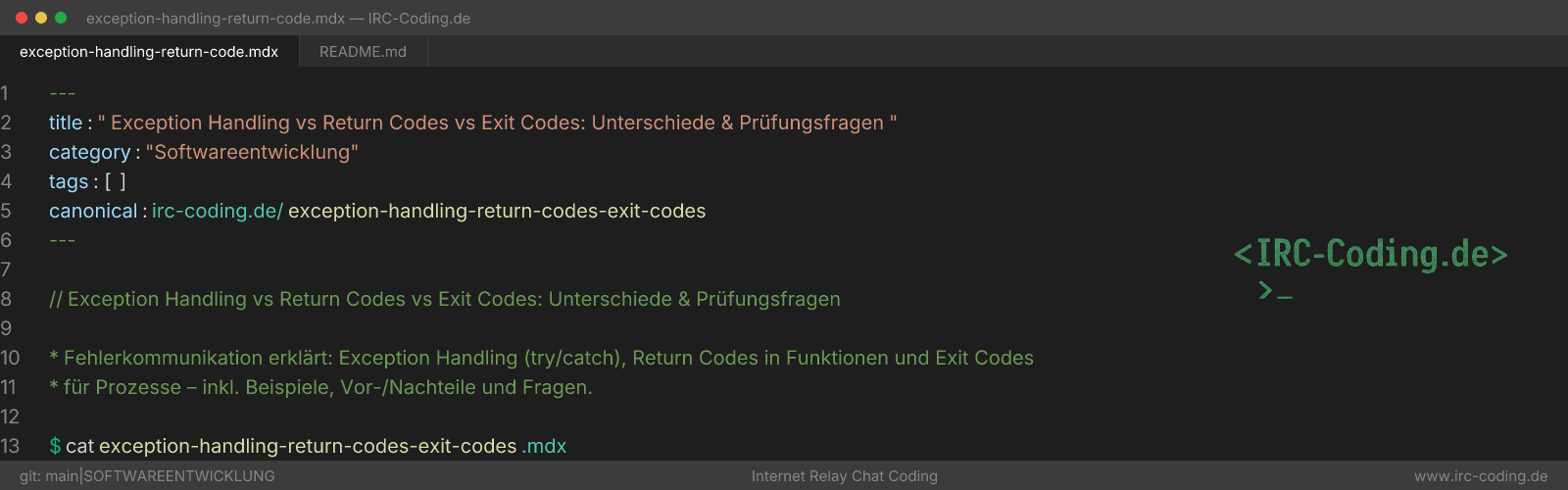 Exception Handling vs Return Codes vs Exit Codes