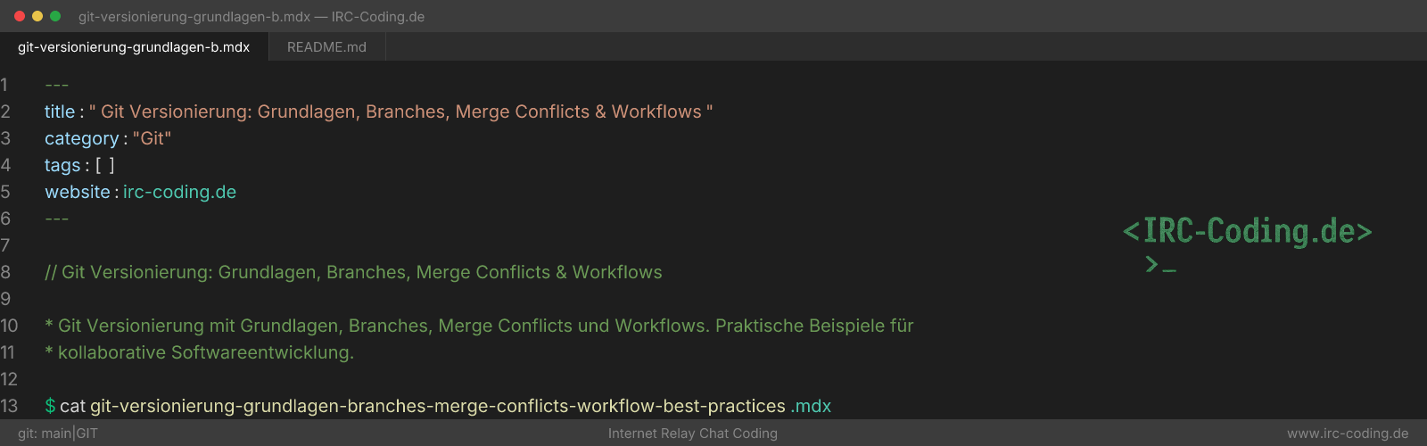Git Versioning: Branches, Merge Conflicts & Workflows