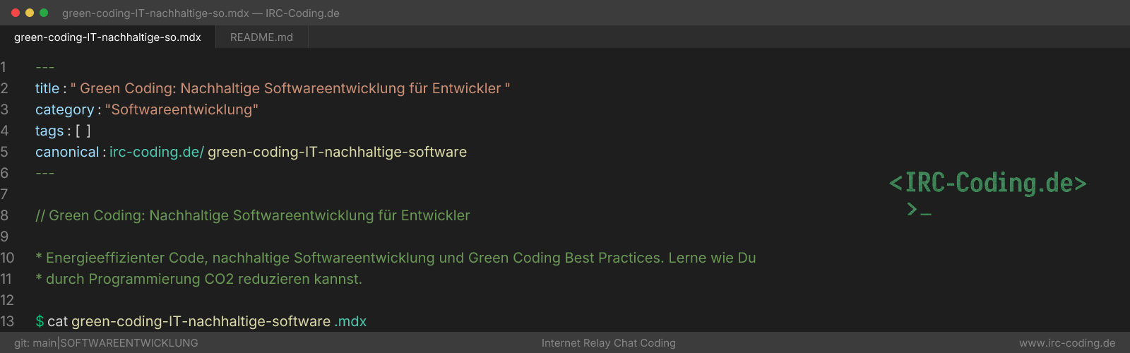 Green Coding: Nachhaltige Softwareentwicklung für Entwickler