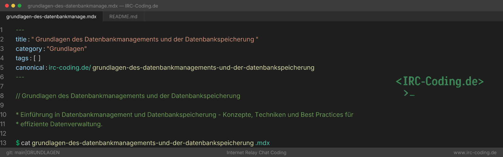 Grundlagen des Datenbankmanagements und der Datenbankspeicherung