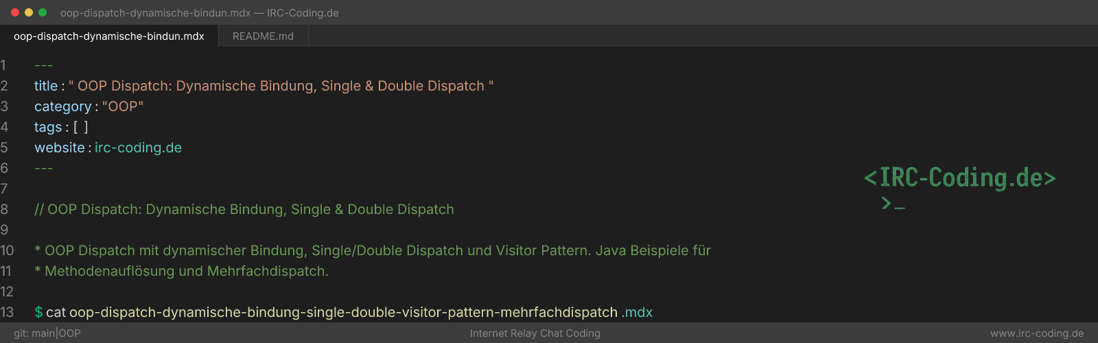 OOP Dispatch: Dynamic Binding & Multiple Dispatch