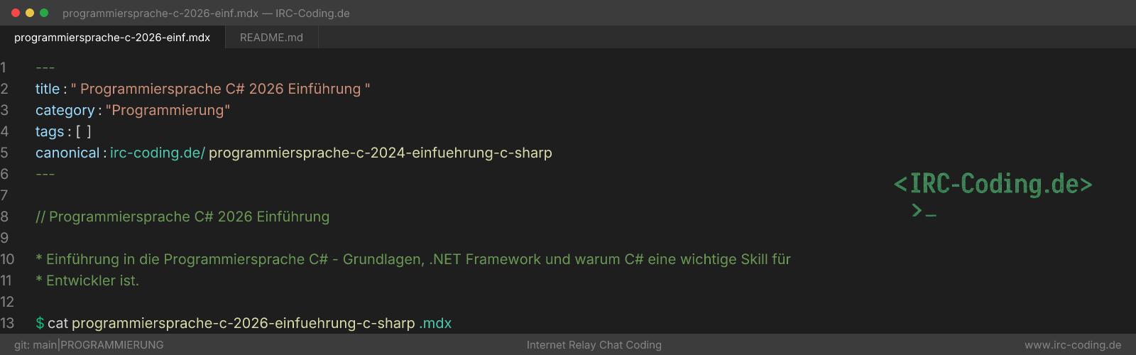 Programmiersprache C# 2026 Einführung