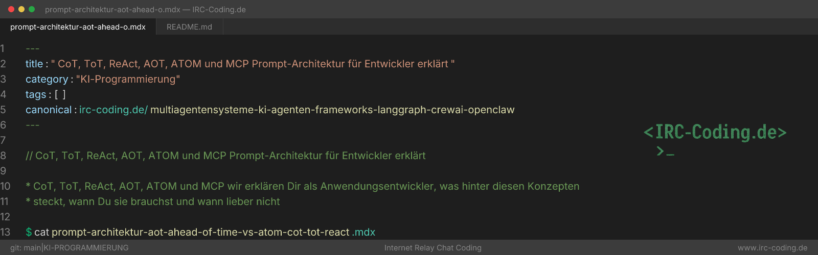 CoT, ToT, ReAct, AOT, ATOM, MCP: Prompt Architecture