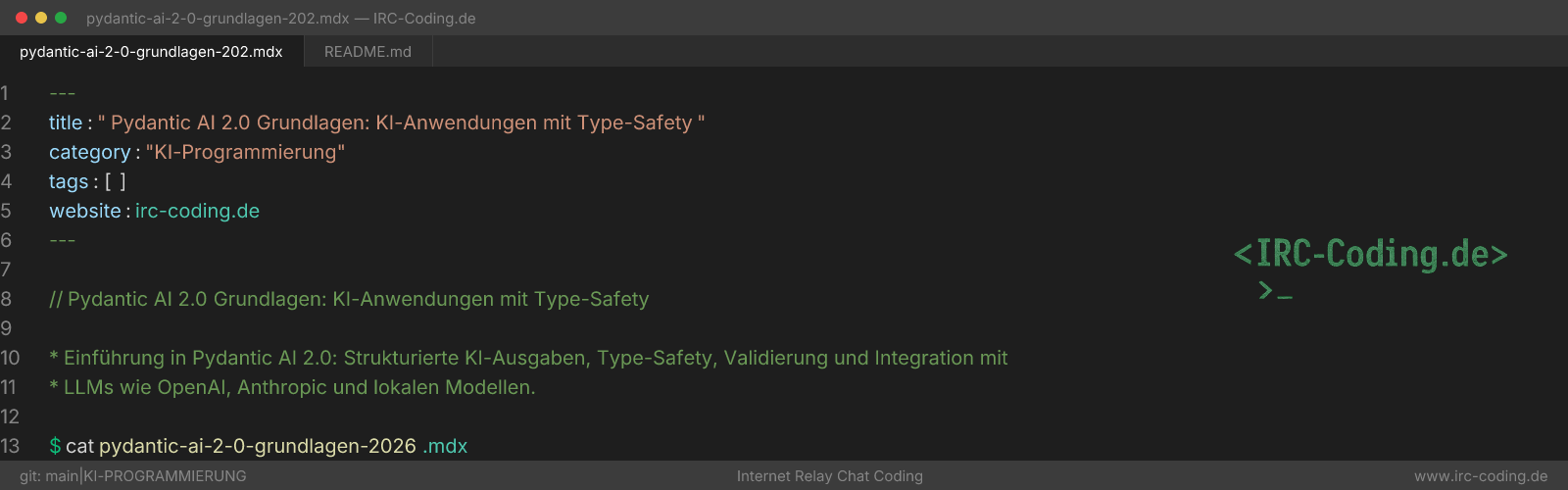 Pydantic AI 2.0 Grundlagen: KI-Anwendungen mit Type-Safety