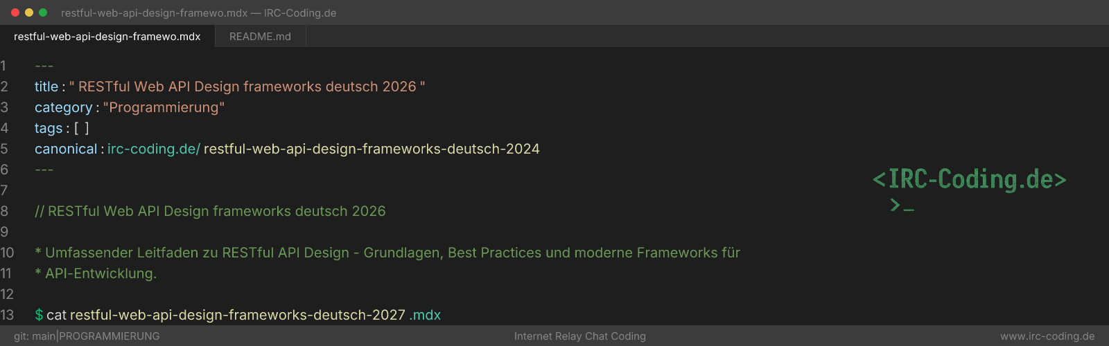 RESTful Web API Design frameworks deutsch 2026