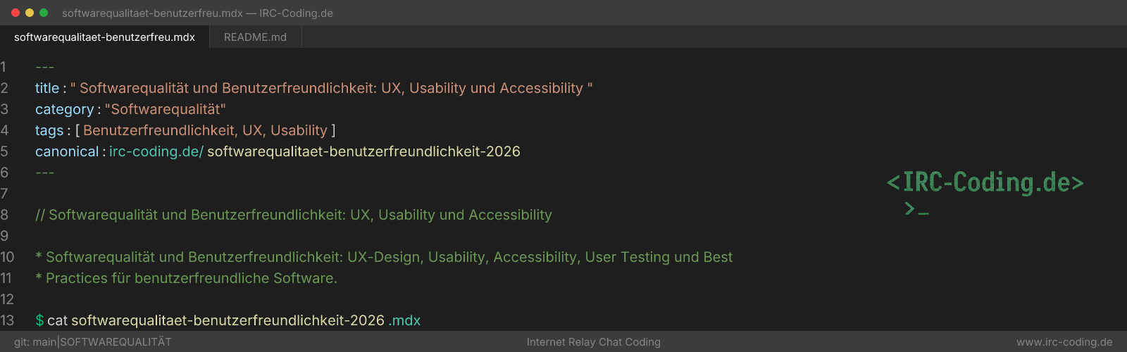 Software Quality: UX, Usability & Accessibility