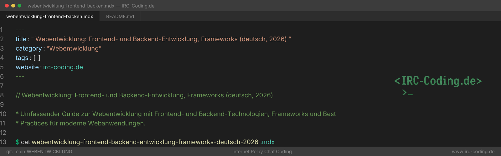 Webentwicklung: Frontend- und Backend-Entwicklung, Frameworks (deutsch, 2026)